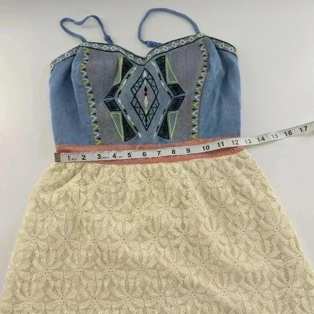 Flying Tomato Size Small Sleeveless Dress Summer Spring Blue White - Picture 8 of 10